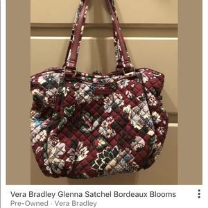 VERY BRADLEY GLENNA BORDEAUX BLOSSOM LARGE BAG